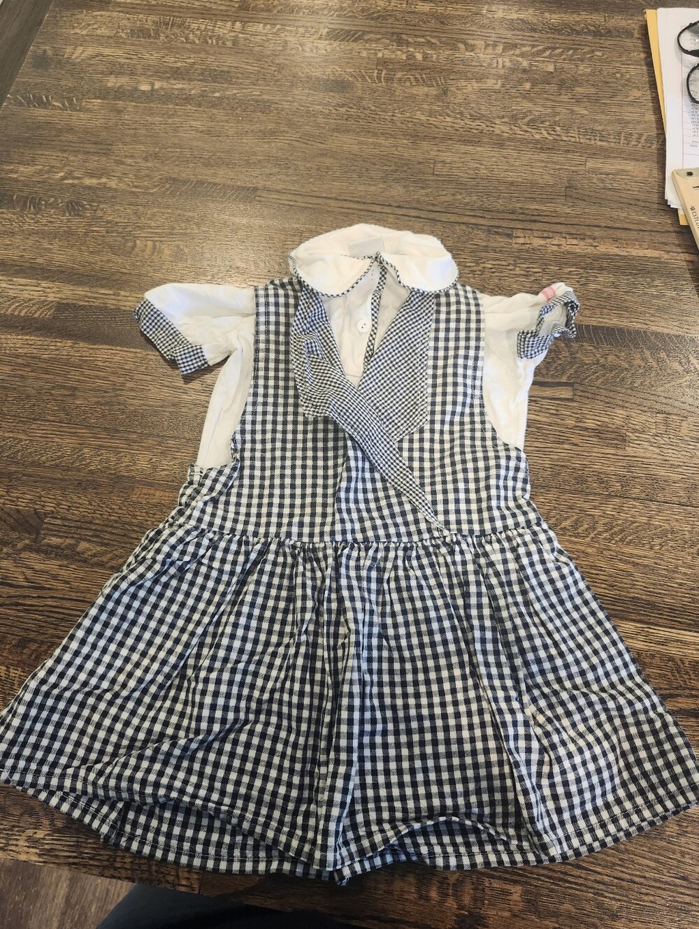 VTG 90s OshKosh B’gosh 2-Pc Gingham Pinafore Dress Set | Made in USA | Size 3